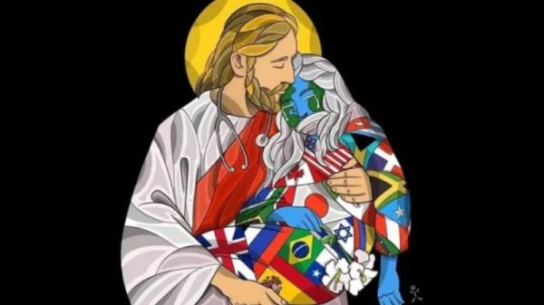 Gesù sostiene l'umanità malata